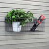 Slatwall hanging storage basket metal wire mesh slatwall holder shelf